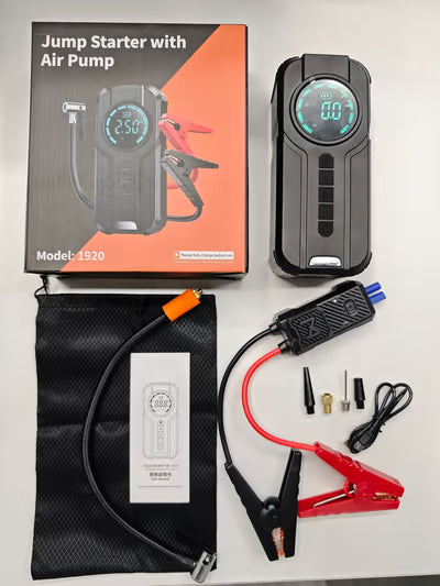 4 in 1 Portable High-Power Car Jump Starter & Air Pump